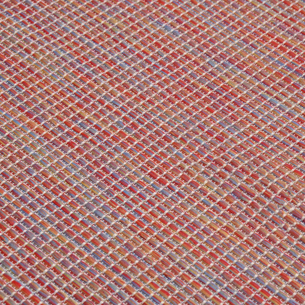 Vanjski tepih ravnog tkanja 120 x 170 cm crveni