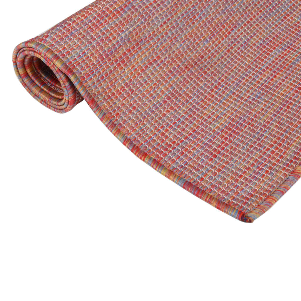 Vanjski tepih ravnog tkanja 160 x 230 cm crveni