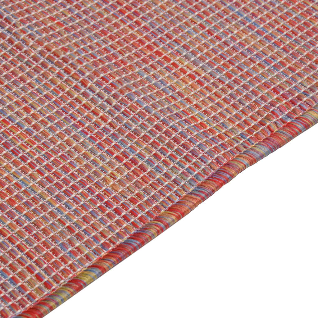 Vanjski tepih ravnog tkanja 160 x 230 cm crveni