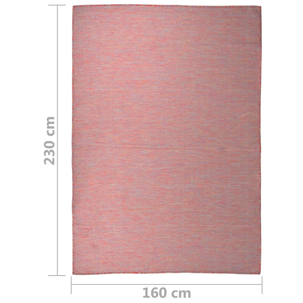 Vanjski tepih ravnog tkanja 160 x 230 cm crveni