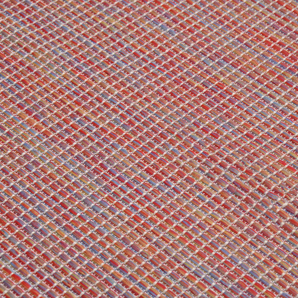 Vanjski tepih ravnog tkanja 200 x 280 cm crveni