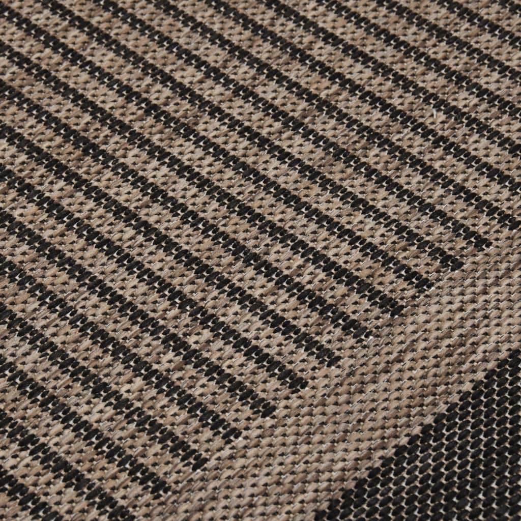 Vanjski tepih ravnog tkanja 200 x 280 cm tamnosmeđi