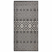 Vanjski tepih ravnog tkanja 80 x 150 cm crne pruge