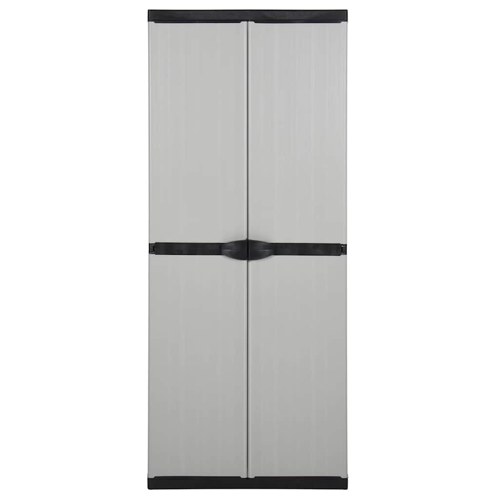Vrtni ormarić za pohranu s 3 police sivo-crni 68 x 40 x 168 cm