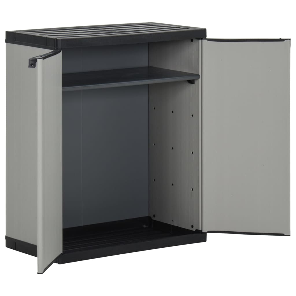 Vrtni ormarić za otpad sivo-crni 68 x 40 x 85 cm PP