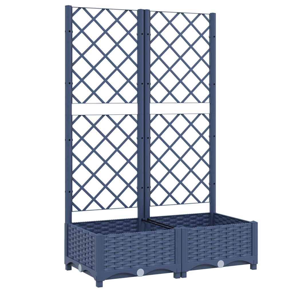 Vrtna žardinjera s rešetkom plavo-siva 80x40x121,5 cm PP