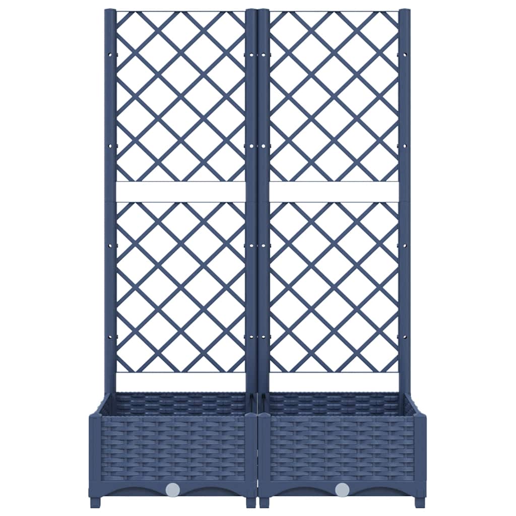 Vrtna žardinjera s rešetkom plavo-siva 80x40x121,5 cm PP