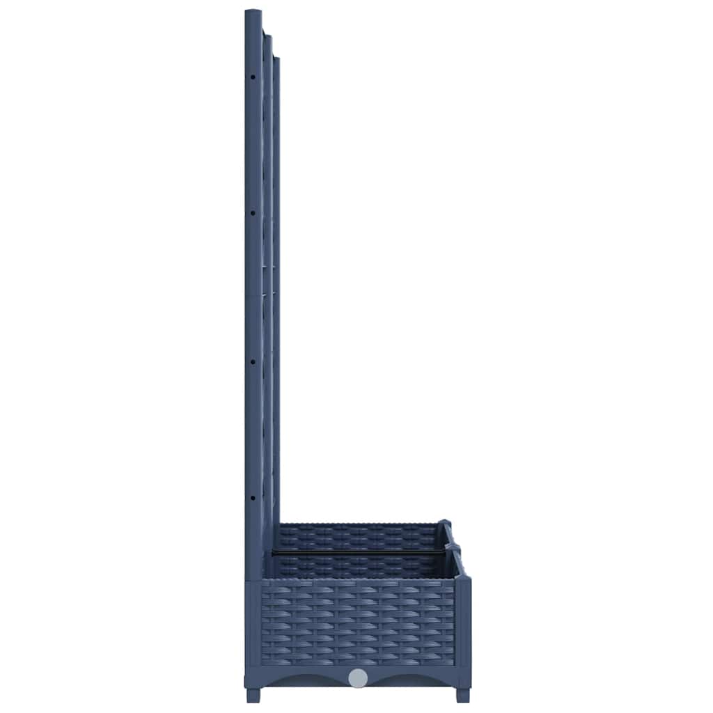 Vrtna žardinjera s rešetkom plavo-siva 80x40x121,5 cm PP