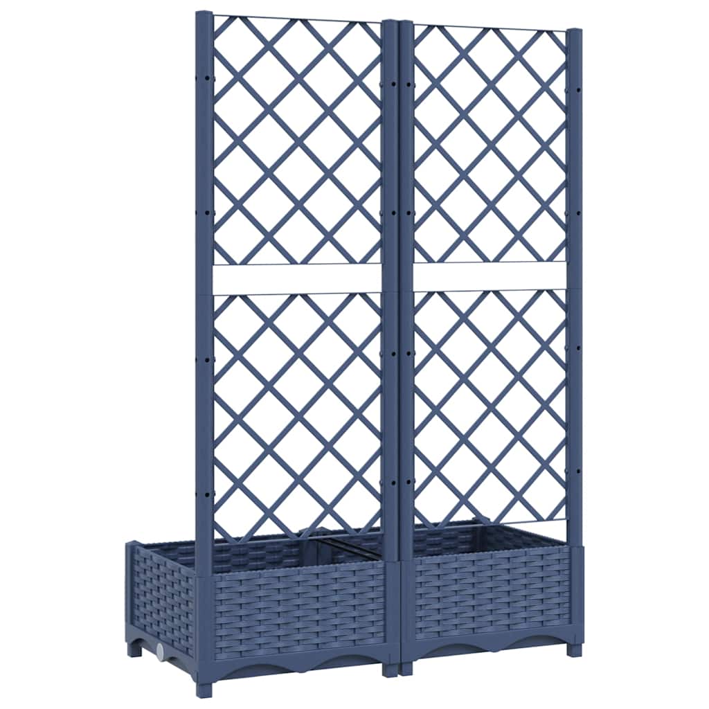 Vrtna žardinjera s rešetkom plavo-siva 80x40x121,5 cm PP