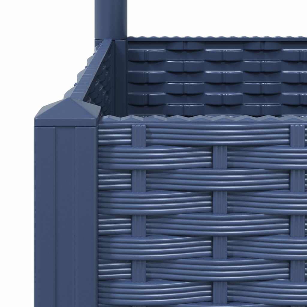 Vrtna sadilica s rešetkom plava siva 120 x 40 x 121,5 cm PP