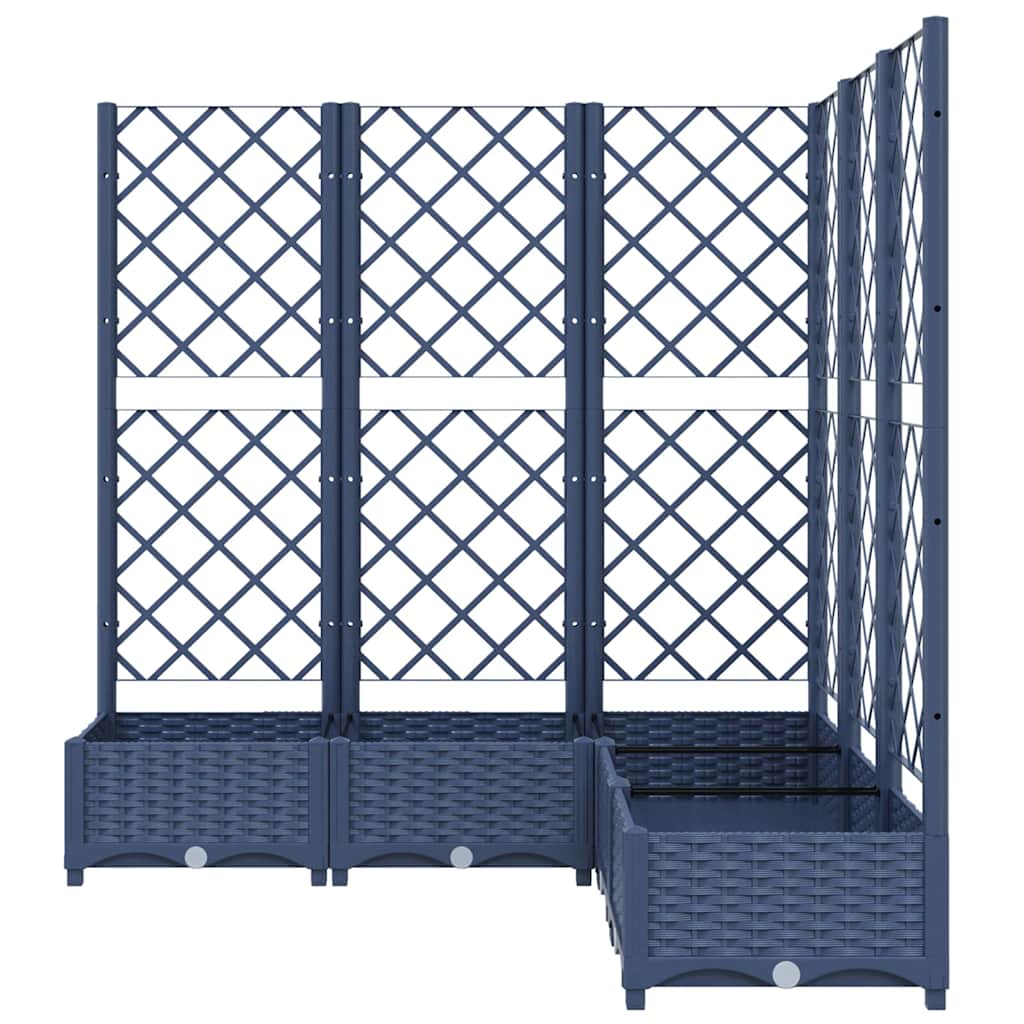 Vrtna sadilica s rešetkom plava siva 120 x 120 x 121,5 cm PP
