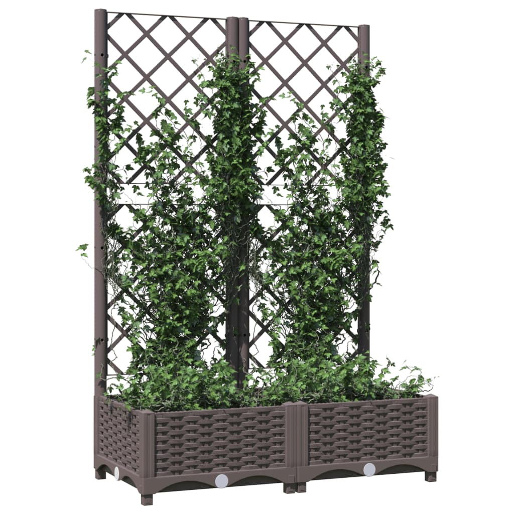 Vrtna sadilica s rešetkom smeđa 80 x 40 x 121,5 cm PP