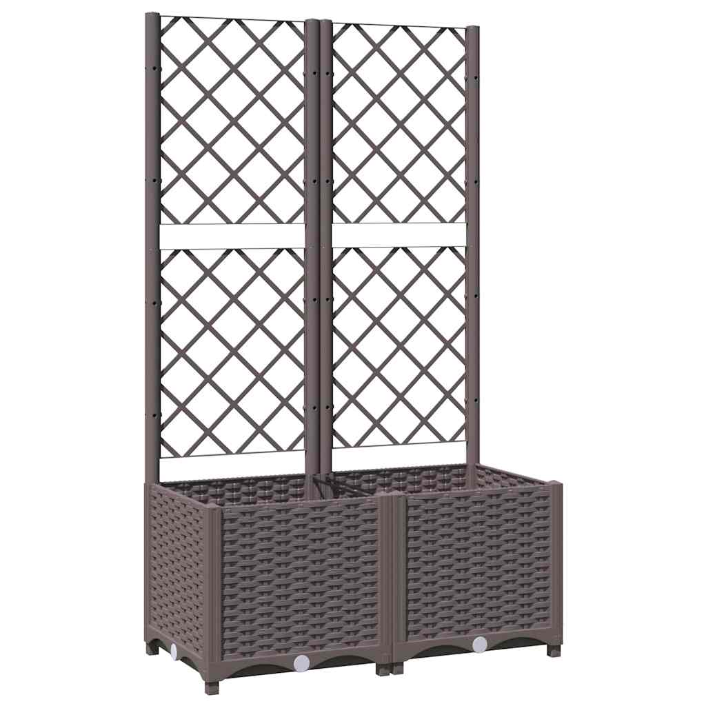 Vrtna sadilica s rešetkom smeđa 80 x 40 x 136 cm PP