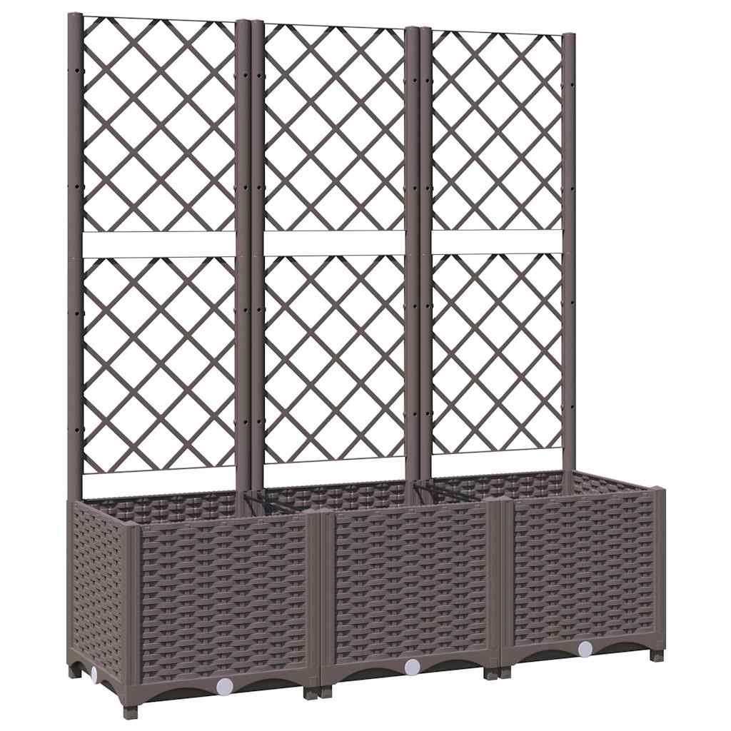 Vrtna žardinjera s rešetkom smeđa 120x40x136 cm PP
