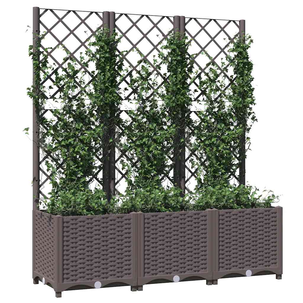 Vrtna žardinjera s rešetkom smeđa 120x40x136 cm PP