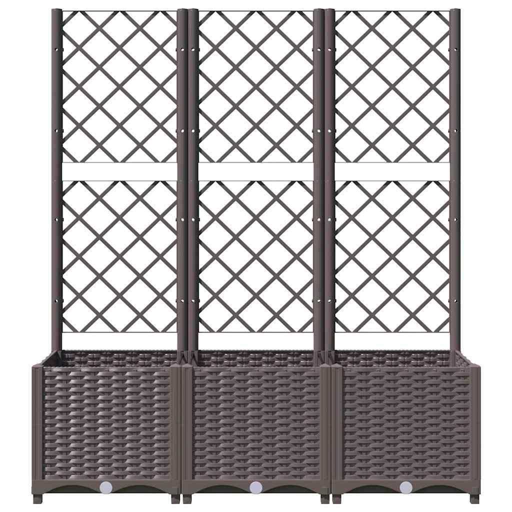 Vrtna žardinjera s rešetkom smeđa 120x40x136 cm PP
