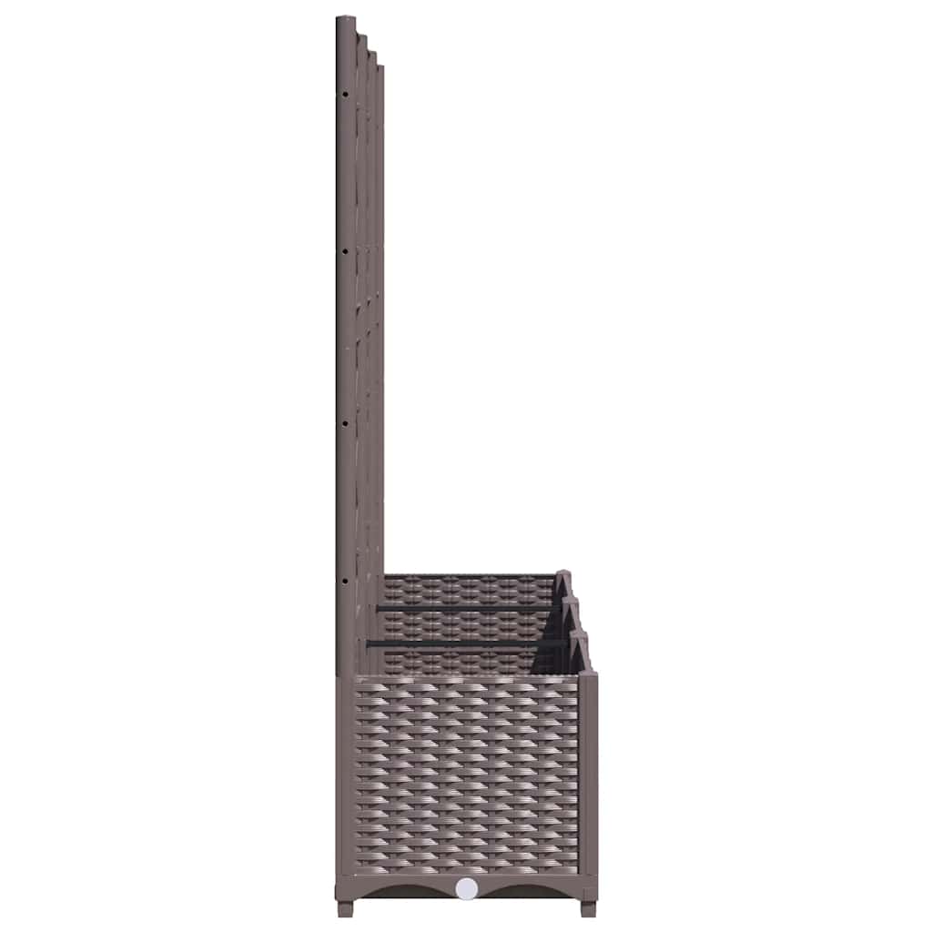 Vrtna žardinjera s rešetkom smeđa 120x40x136 cm PP
