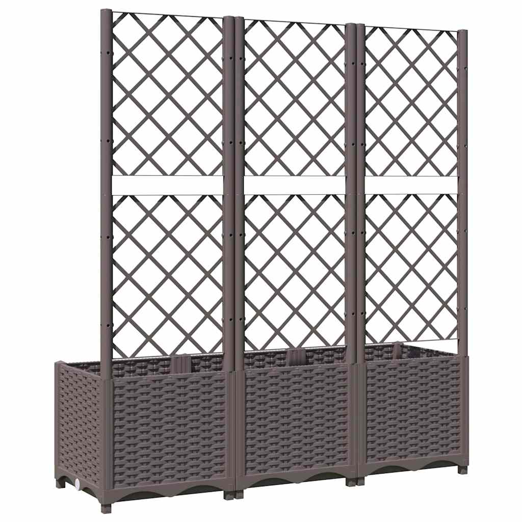 Vrtna žardinjera s rešetkom smeđa 120x40x136 cm PP