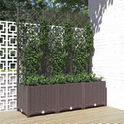 Vrtna žardinjera s rešetkom smeđa 120x40x136 cm PP