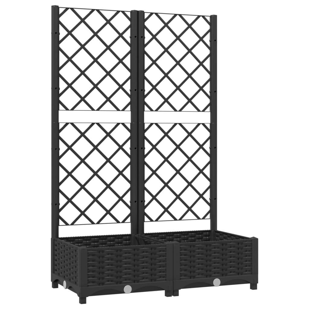Vrtna žardinjera s rešetkom crna 80x40x121,5 cm PP