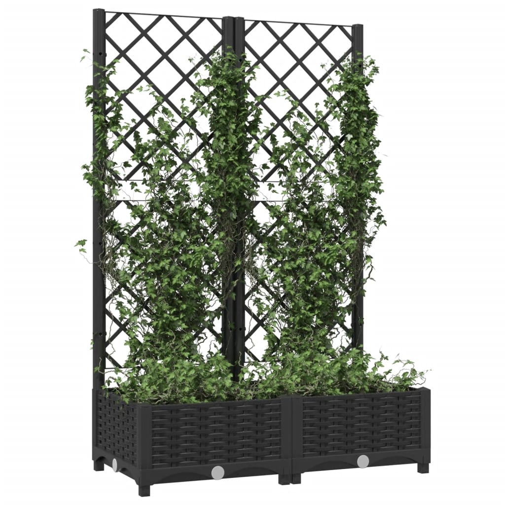 Vrtna žardinjera s rešetkom crna 80x40x121,5 cm PP