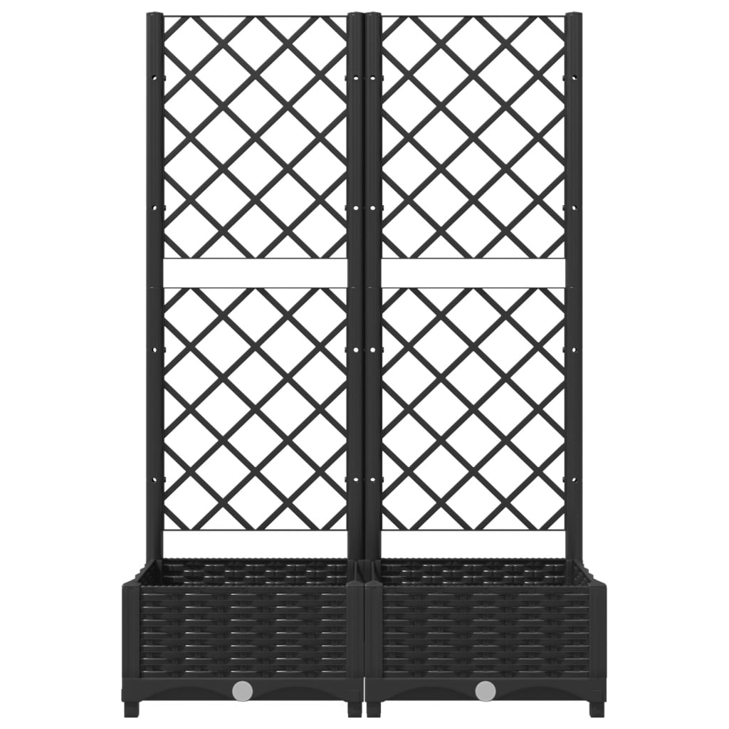 Vrtna žardinjera s rešetkom crna 80x40x121,5 cm PP