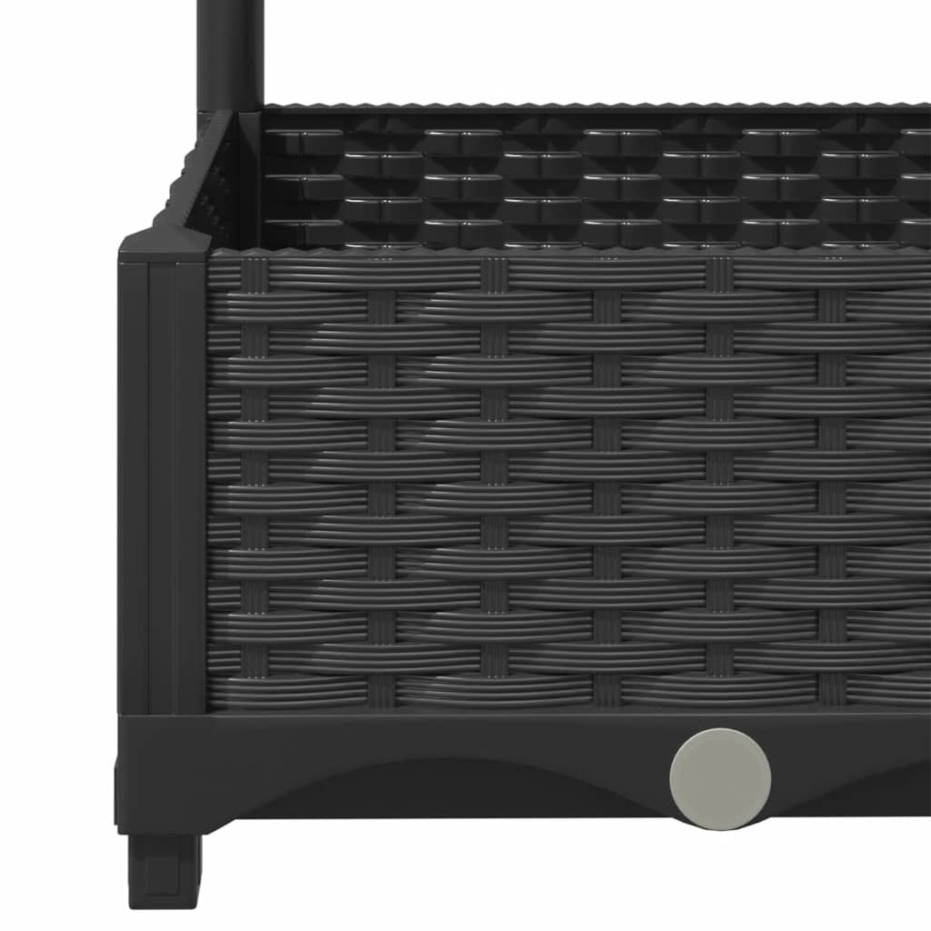 Vrtna žardinjera s rešetkom crna 80x40x121,5 cm PP