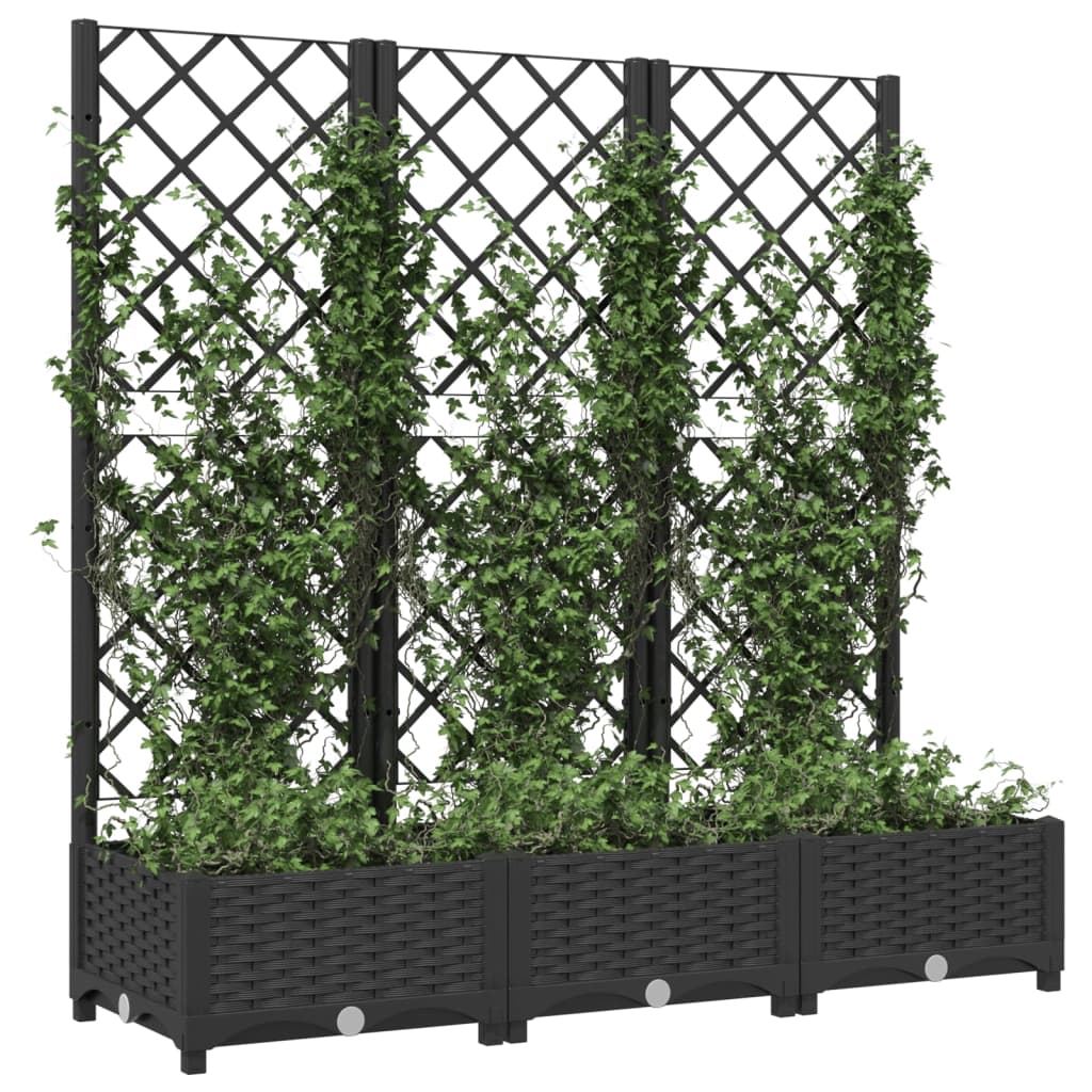 Vrtna žardinjera s rešetkom crna 120x40x121,5 cm PP