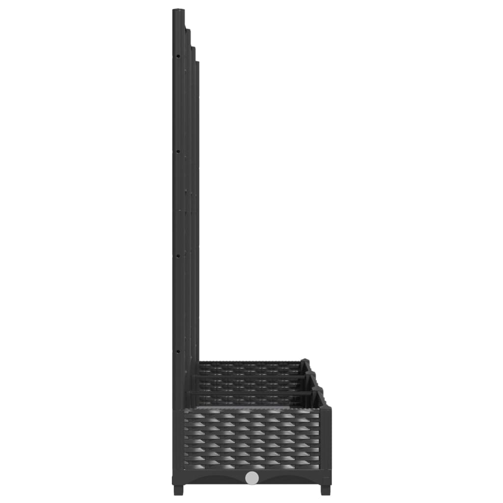 Vrtna žardinjera s rešetkom crna 120x40x121,5 cm PP