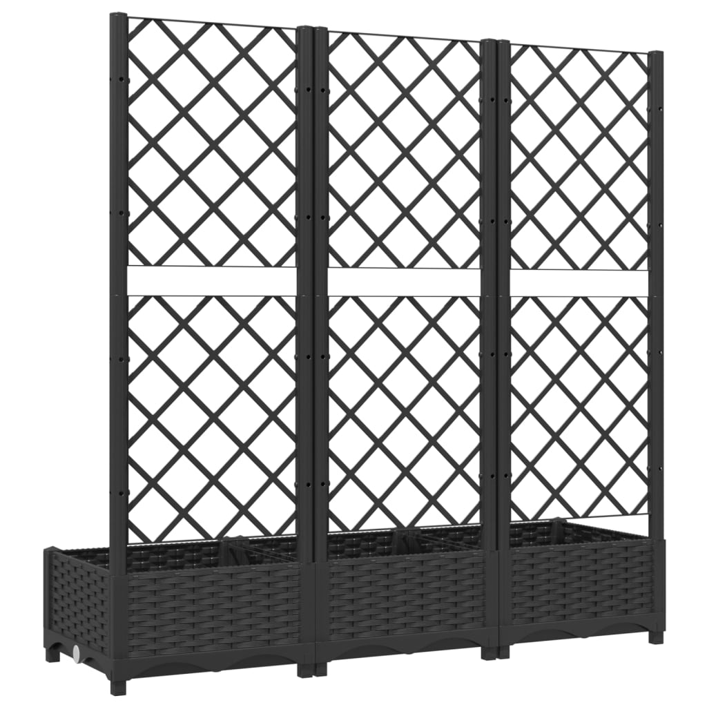Vrtna žardinjera s rešetkom crna 120x40x121,5 cm PP