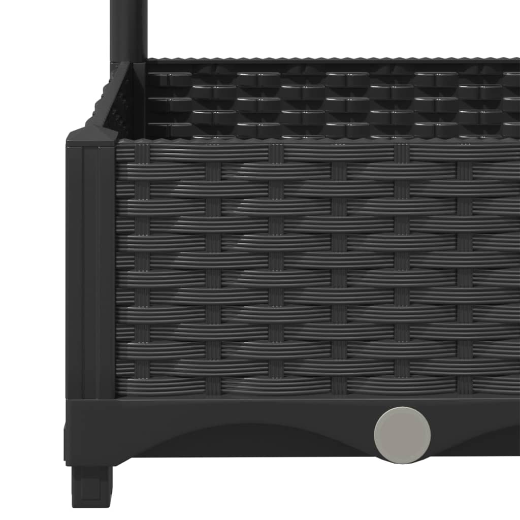 Vrtna žardinjera s rešetkom crna 120x40x121,5 cm PP