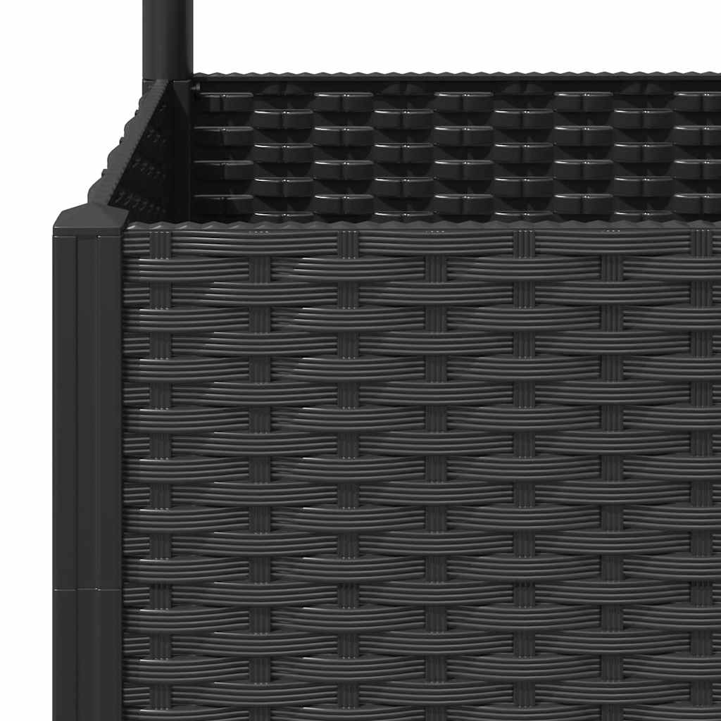 Vrtna sadilica s rešetkom crna 80 x 80 x 136 cm PP