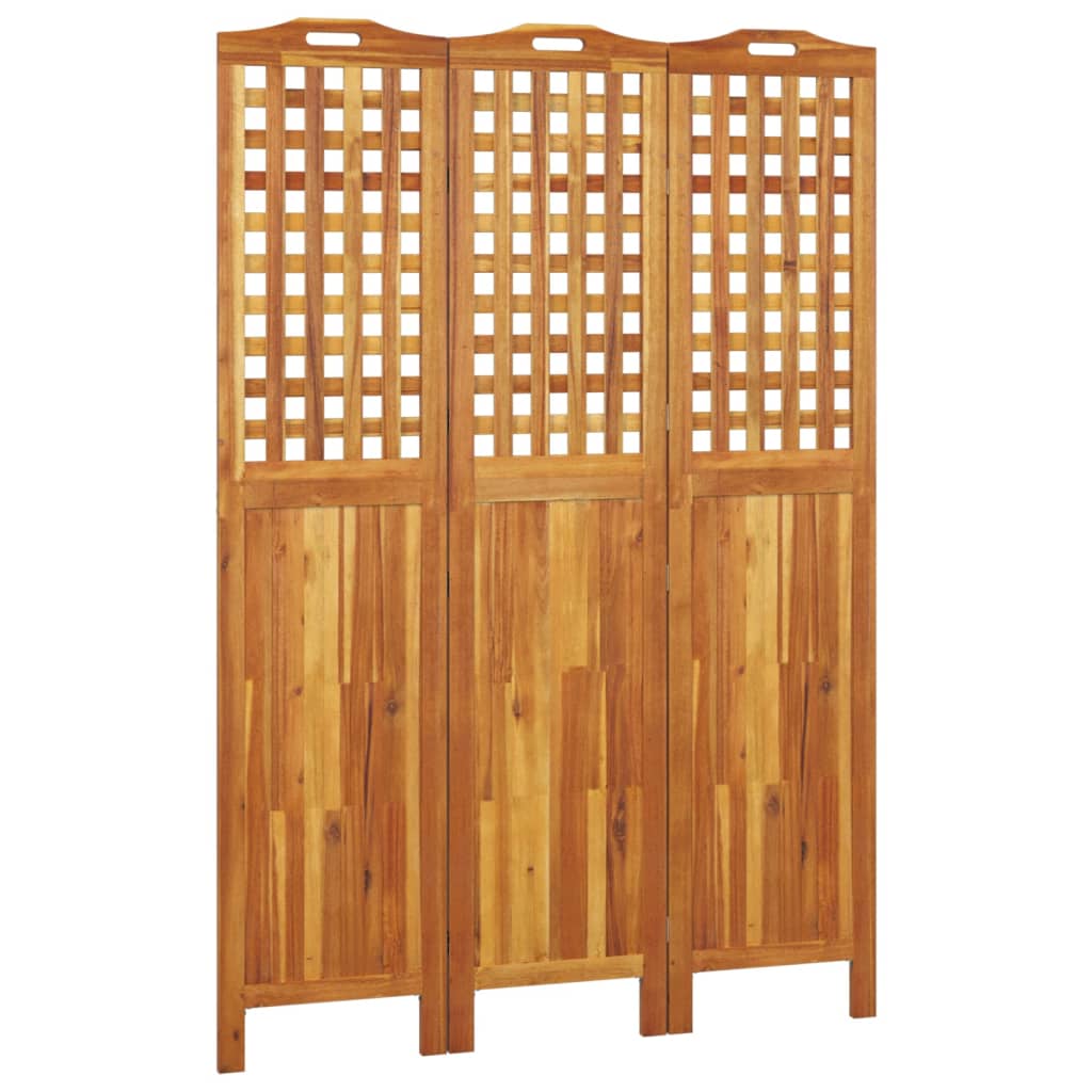 Sobna pregrada s 3 panela 121,5x2x180 cm masivno bagremovo drvo
