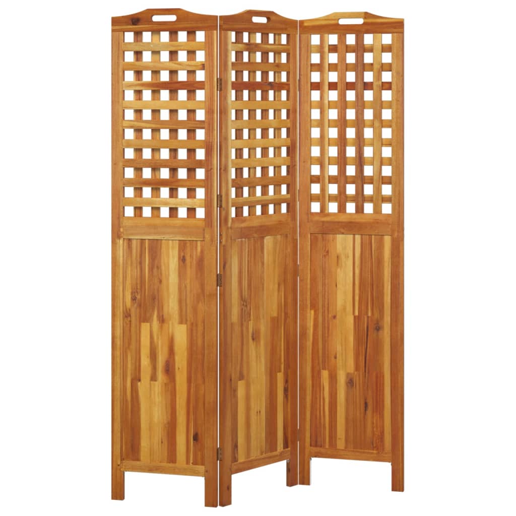 Sobna pregrada s 3 panela 121,5x2x180 cm masivno bagremovo drvo