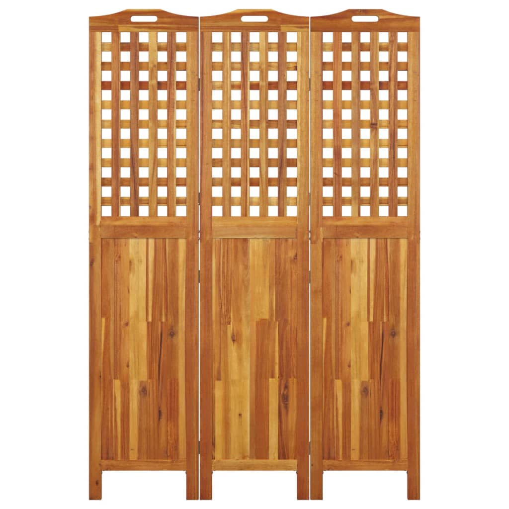 Sobna pregrada s 3 panela 121,5x2x180 cm masivno bagremovo drvo