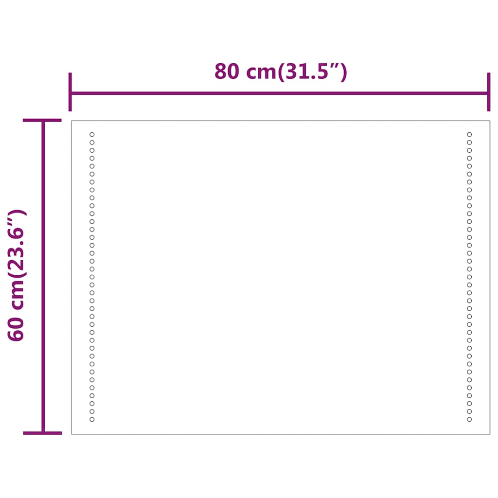 LED kupaonsko ogledalo 80x60 cm