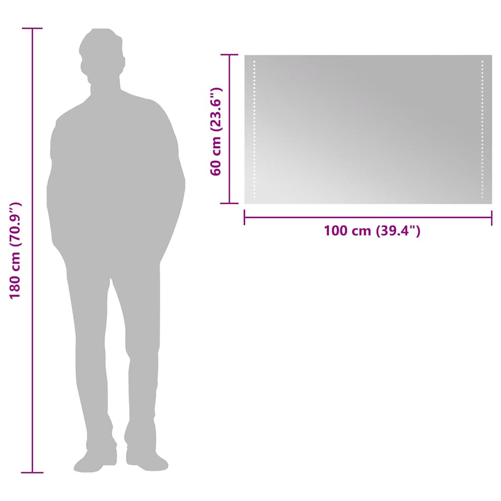 LED kupaonsko ogledalo 100x60 cm