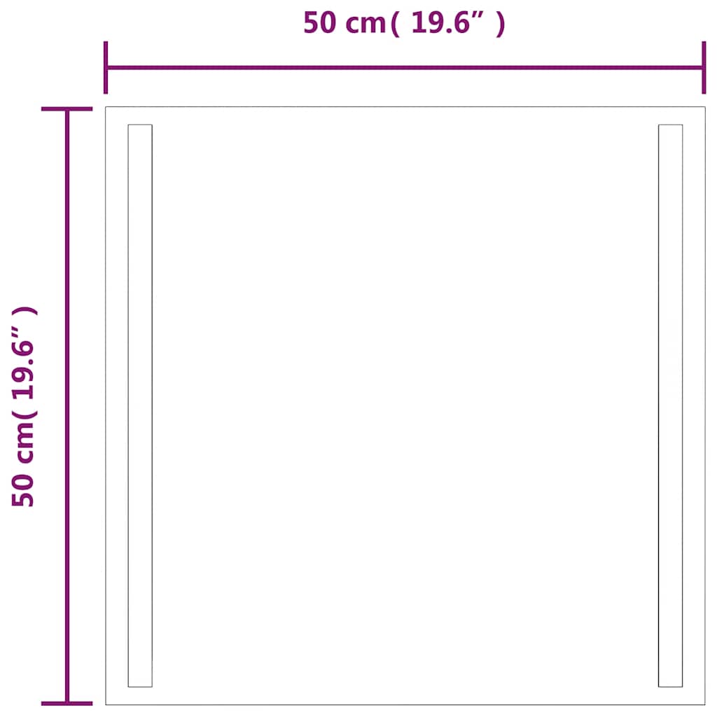 LED kupaonsko ogledalo 50x50 cm