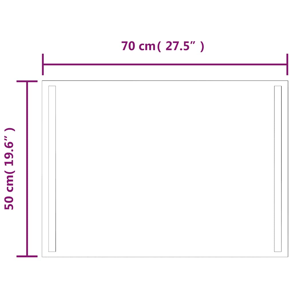 LED kupaonsko ogledalo 70x50 cm
