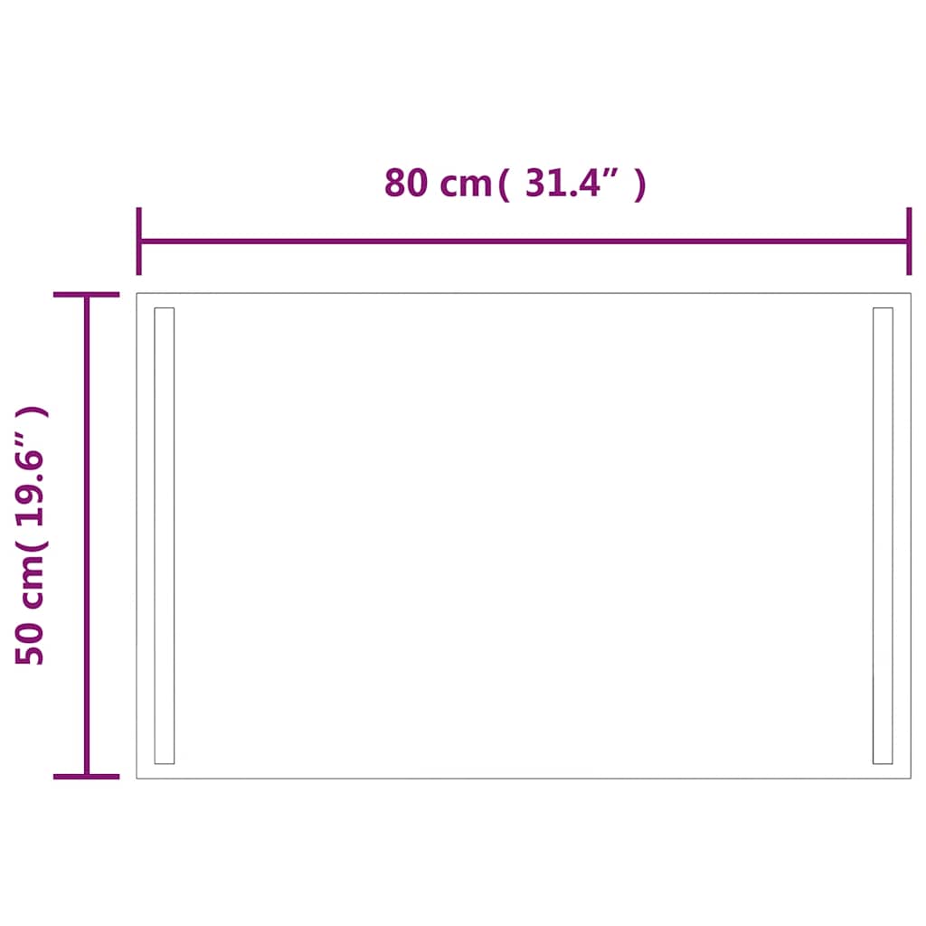 LED kupaonsko ogledalo 80x50 cm