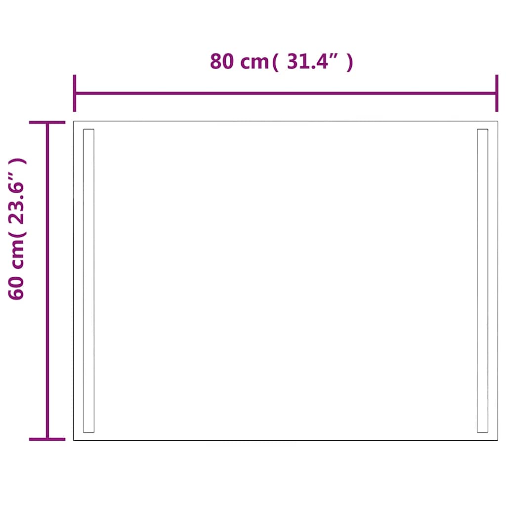 LED kupaonsko ogledalo 80x60 cm