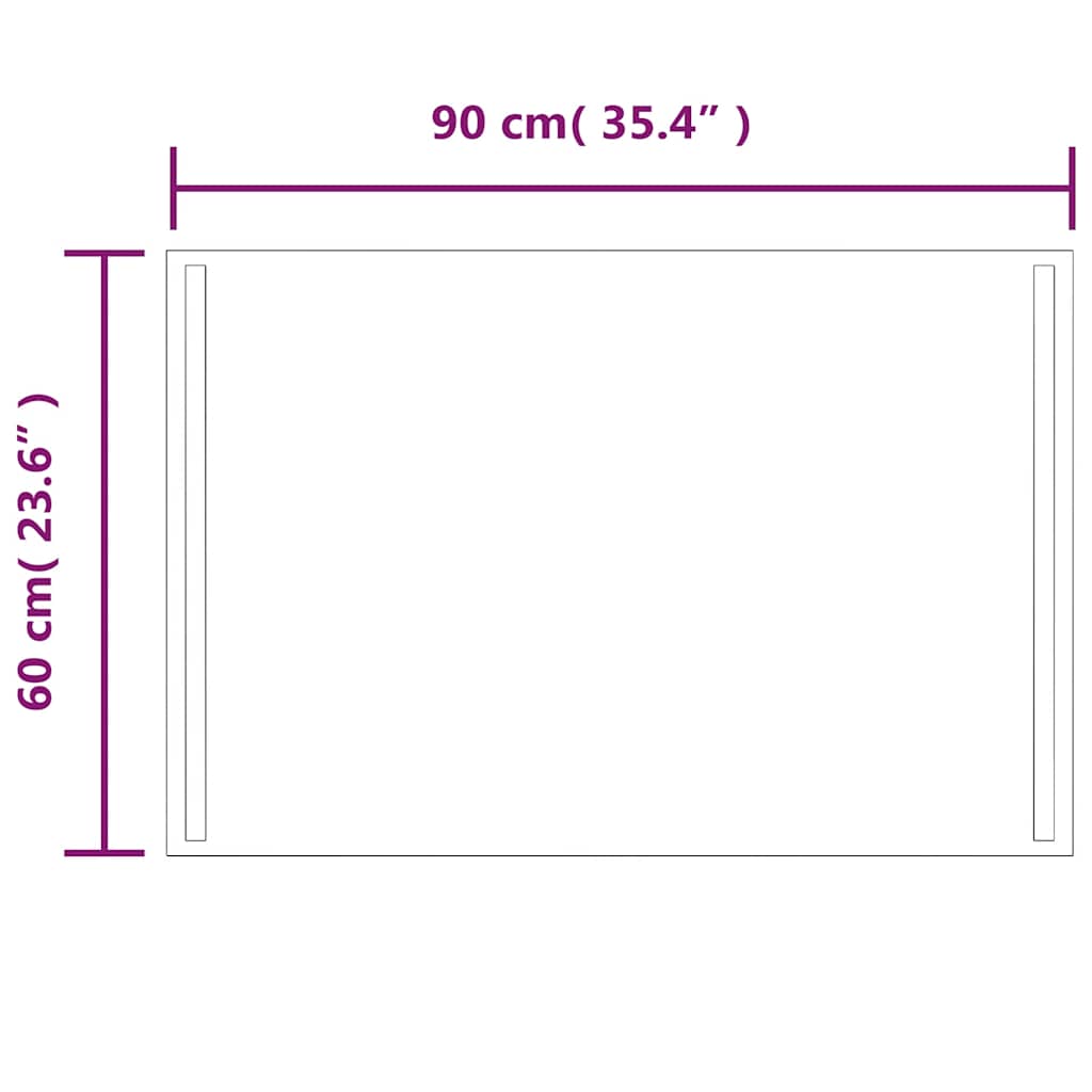 LED kupaonsko ogledalo 90x60 cm
