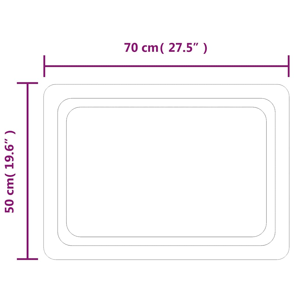 LED kupaonsko ogledalo 70x50 cm