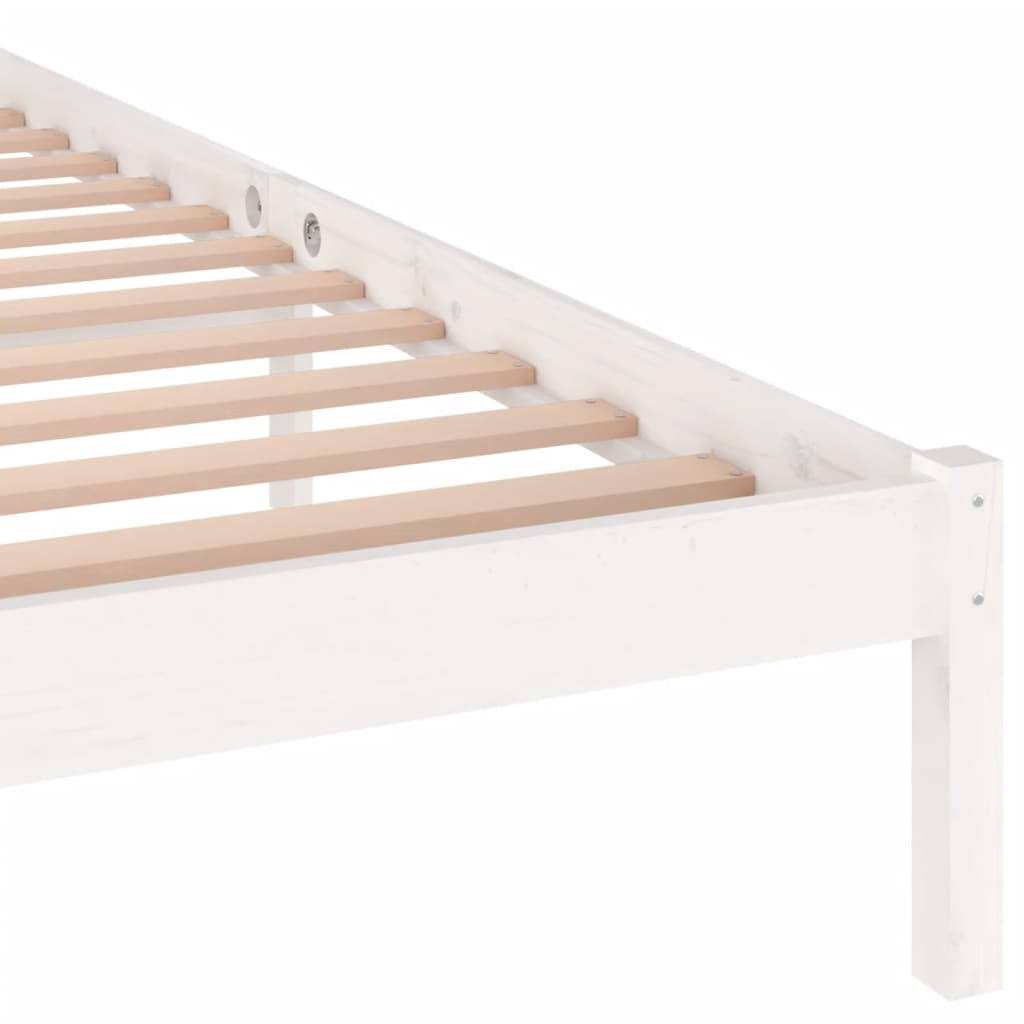 Okvir za krevet od masivne borovine 200 x 200 cm bijeli