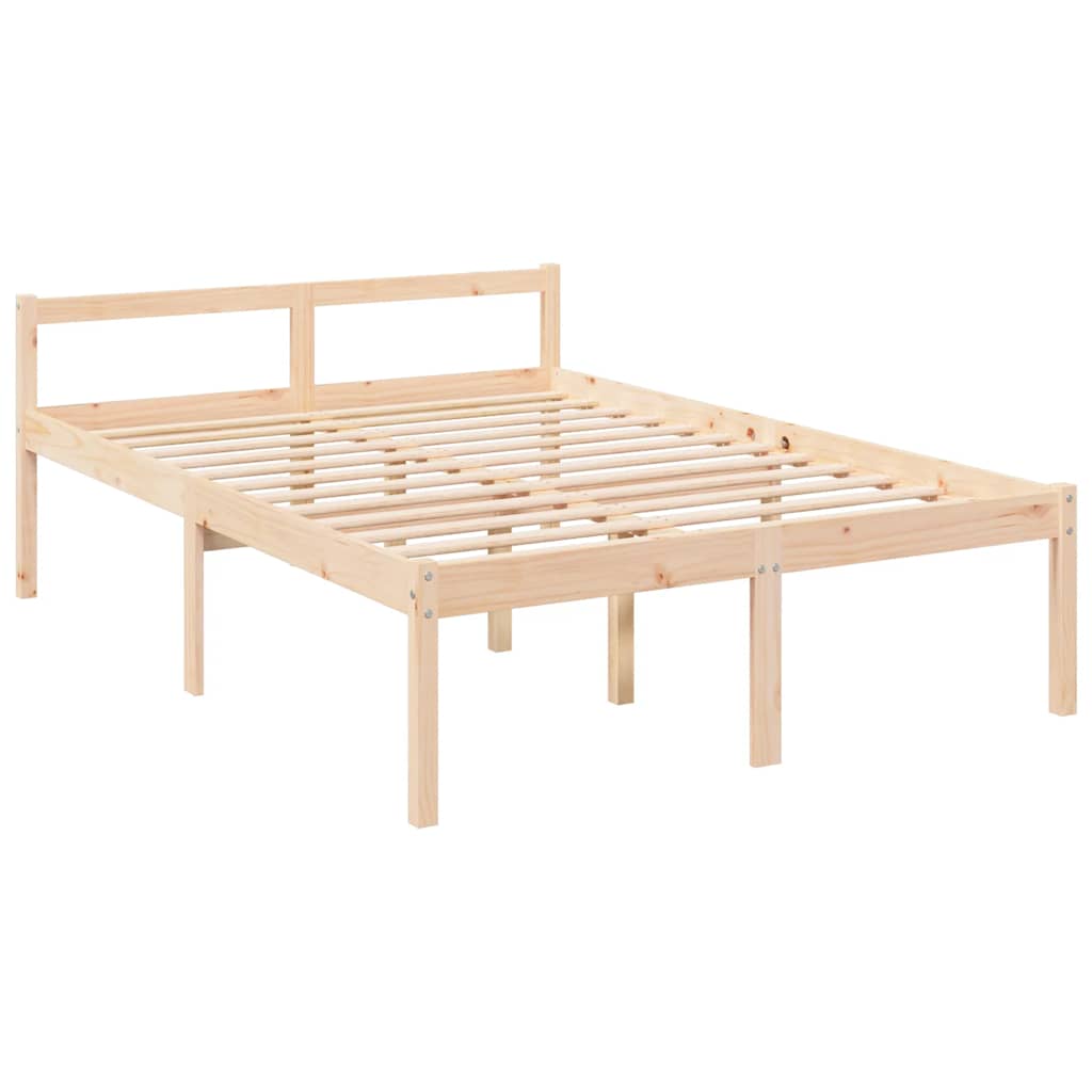 Krevet za starije osobe 135 x 190 cm bračni od masivne borovine