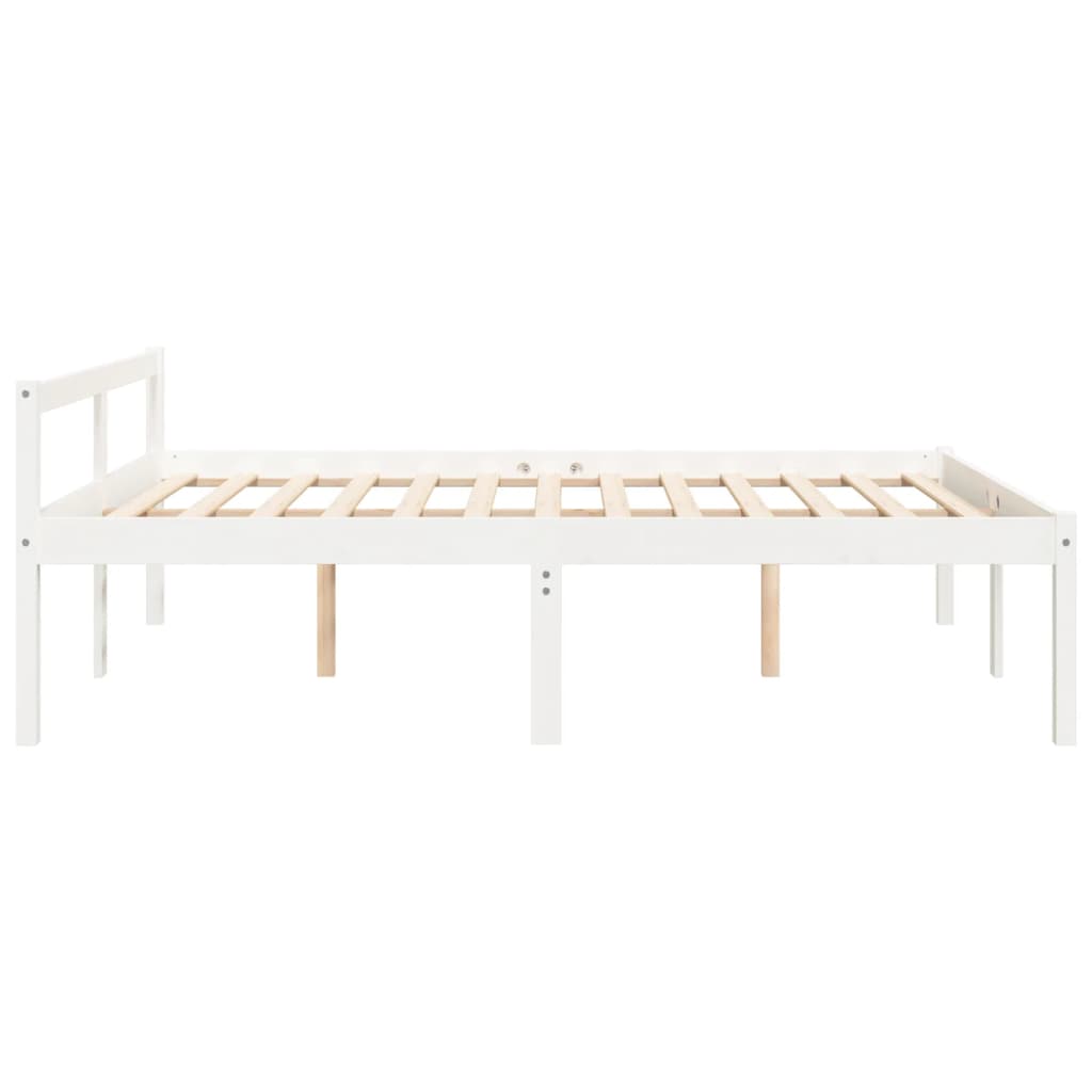 Krevet za starije osobe bijeli 160 x 200 cm od masivne borovine