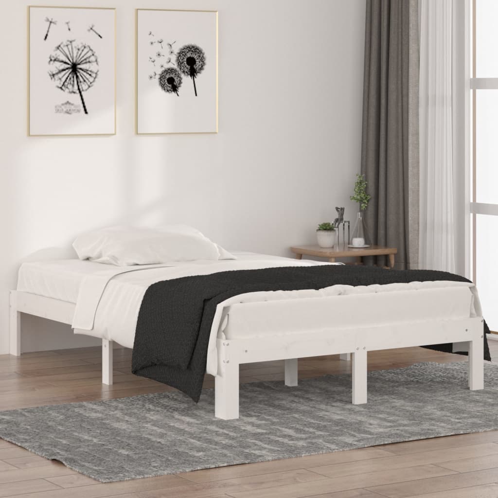 Okvir za krevet masivno drvo bijeli 120x190 cm mali bračni