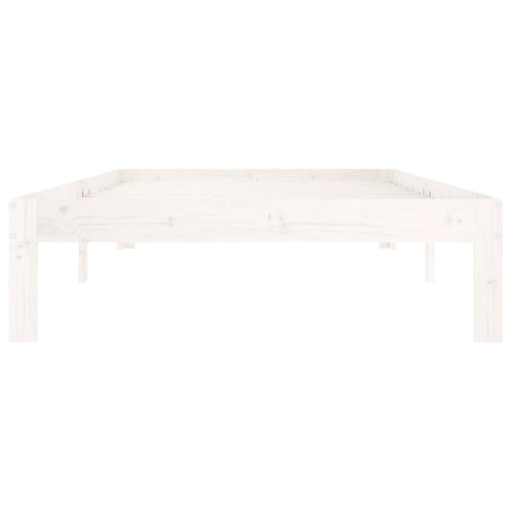 Okvir za krevet od masivne borovine bijeli 100 x 200 cm