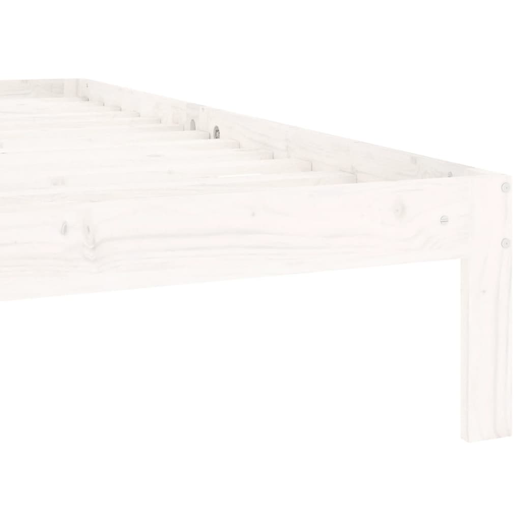 Okvir za krevet od masivne borovine bijeli 100 x 200 cm