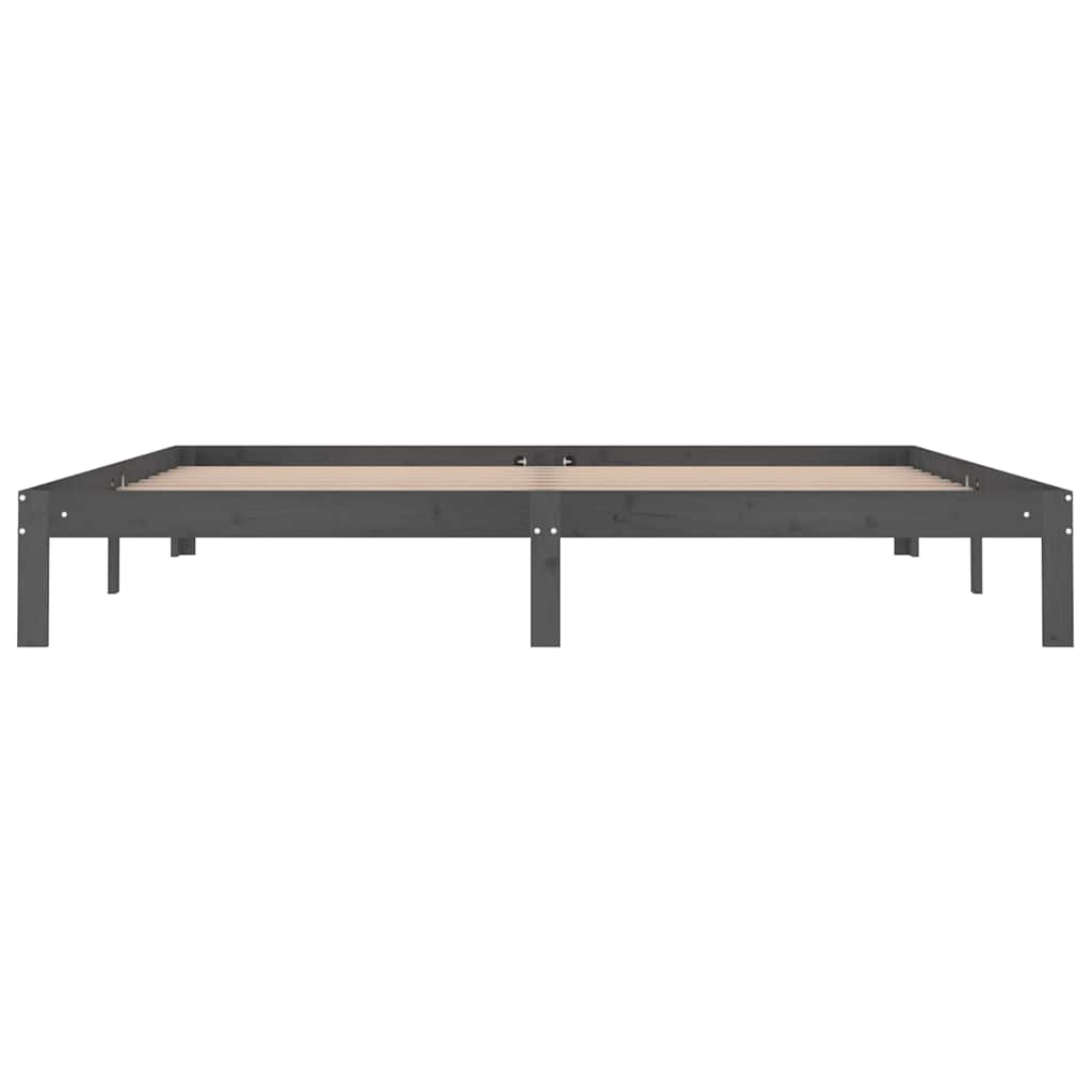 Okvir za krevet od masivne borovine sivi 200 x 200 cm